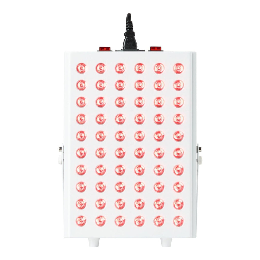 Panel de terapia de luz roja FactionTech en uso para cara y cuerpo