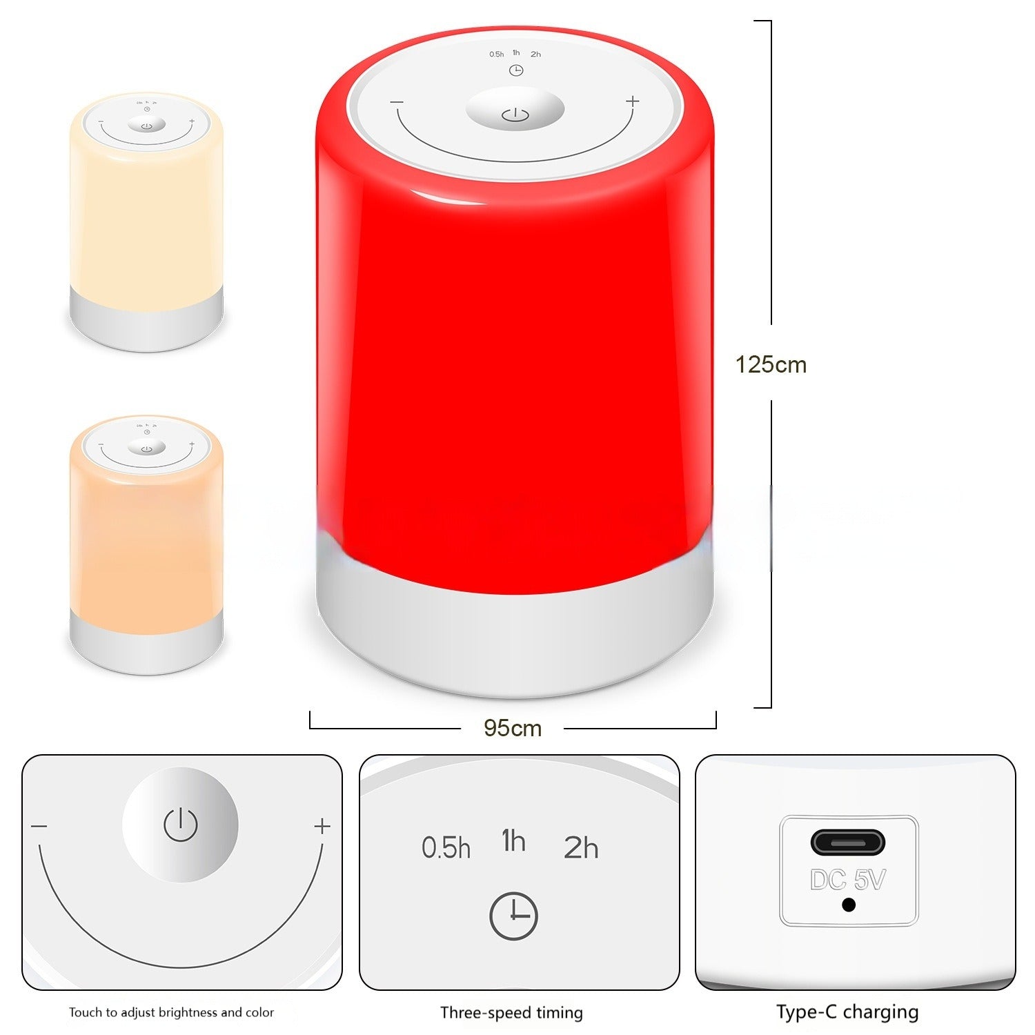 Luz nocturna recargable FactionTech, diseño discreto sin cables